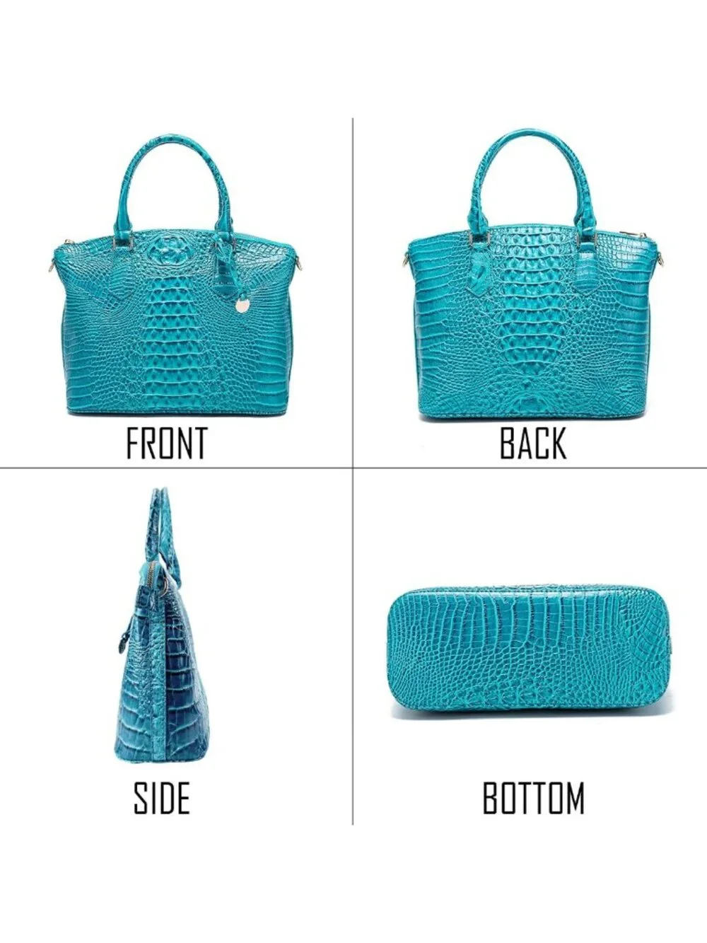 Crocodile-Pattern Vegan Leather Handbag for Women | Stylish Satchel Tote with